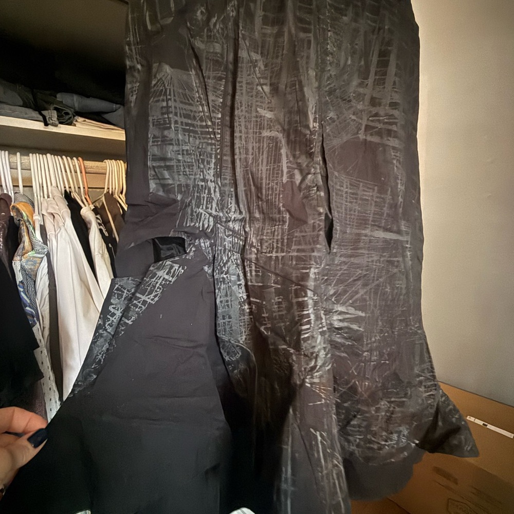 Black Grey Patterned Goth Steampunk-Like Skirt - image 1